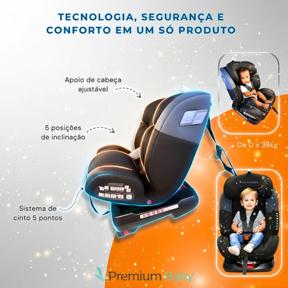 Premium Baby - Cadeira para Carro Prime 360° com Isofix